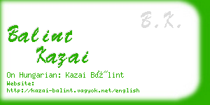 balint kazai business card